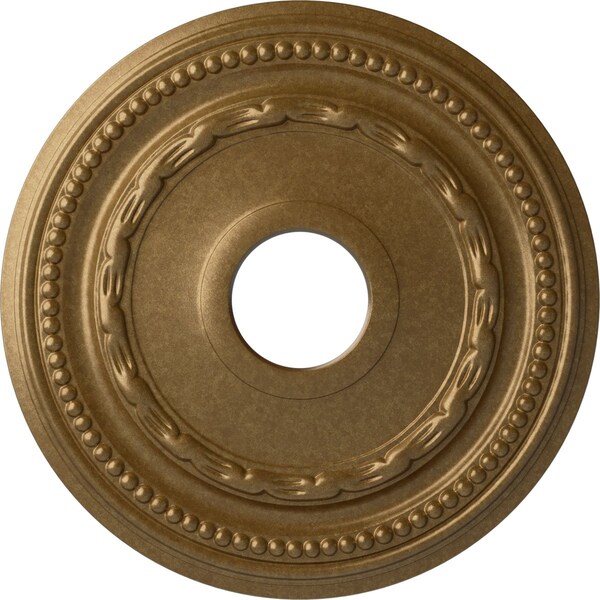 Ekena Millwork Federal Ceiling Medallion (Fits Canopies up to 8 1/2"), 15 3/8"OD x 3 5/8"ID x 1"P, Pale Gold CM15FEPAS - main